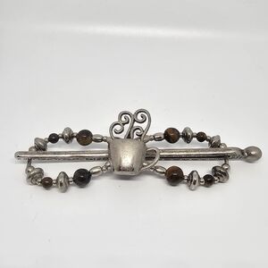 Lila Rose Medium Silver Coffee Cup Hair Flexi with Beaded Design
